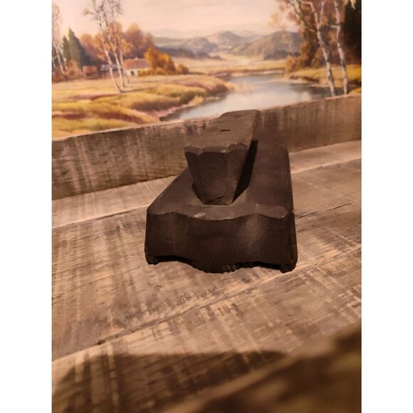 Antique Hand-Carved Sycamore Wood Printing Block Floral Design Folk Art Decor - Picture 7 of 7